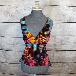 Captiva Polka Dot Multi Color Swimsuit Tank